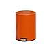 Kosz na śmieci Pedał ze stali nierdzewnej może 6 litrów o dużej pojemności okrągły kosz na śmieci z pokrywką wodoodporną (Color : Orange)
