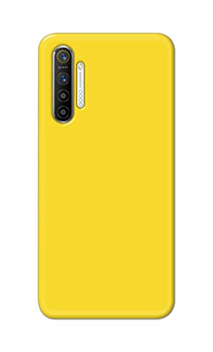 Image of Printed Hard Back Cover Case for Realme XT | Realme X2 | Oppo K5 Back Cover (Plain Yellow) -1803