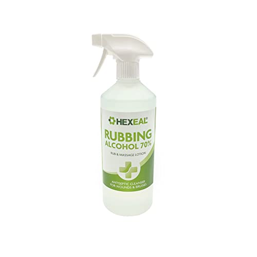 Hexeal 70% Rubbing Alcohol 500ml 500ml Spray of Lab Grade Isopropyl Alcohol 70% / Isopropanol Cleaning Fluid Disinfectant & Solvent for Paint Thinning Degreaser & Sanitiser