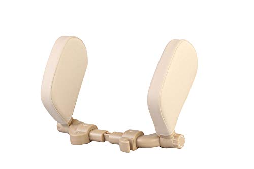 Auto Kopfstütze Kissen,Nackenstütze Komfort Autositz Nackenkissen, Einstellbare Autositz Nackenkissen Autositz Unterstützung auf Beiden Seiten für Erwachsene und Kinder,Beige Cover