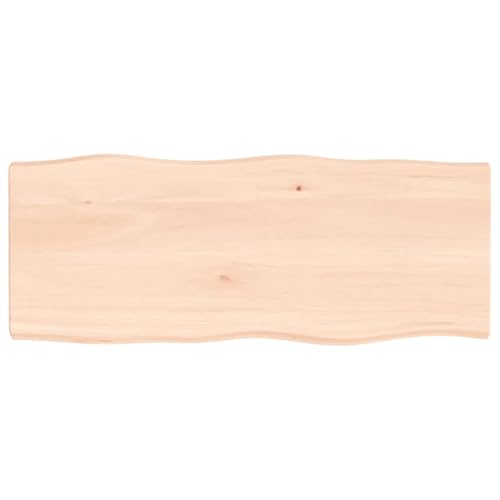 vidaXL Tischplatte, Holzplatte für Tisch Esstisch Couchtisch, Massivholzplatte Handgefertigt mit Baumkante, Ersatztischplatte, 100x40x(2-4) cm Massivholz Unbehandelt