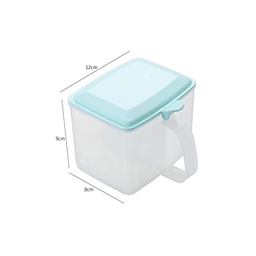 AQQWWER Zestaw niebieskich plastikowych słoików na przyprawy – 2 sztuki, idealny do dekoracji domu i przechowywania przypraw kuchennych, kompaktowy rozmiar 8 x 9 x 12 cm, idealny do nizowania ziół i