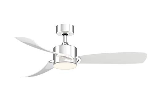 Fanimation SculptAire 52 inch Indoor/Outdoor Ceiling Fan with Clear Blade Set and LED Light Kit - Chrome #1