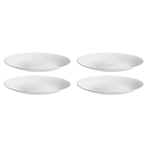 AC - Pack de 4 Platos Llanos - Modelo Titán - Ø 27 cm - Vidrio Opal - Apto para lavavajillas y microondas - Ideal para el hogar, Cocina y hostelería