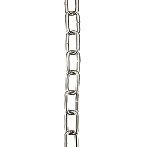 Image of Aspen Creative 21105-21,Steel 10 Feet Heavy Duty Chain for Hanging Up Maximum Weight 120 Pounds-Lighting Fixture /Swag Light /Plant in Stin Nickel.6 Gauge.