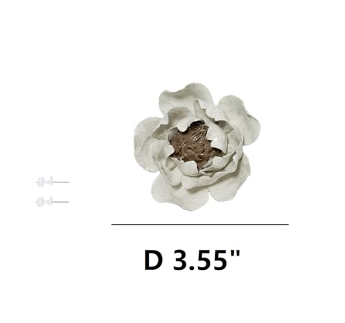 Image of Ceramic Flower Wall Art Decor, Artificial Flower Wall Sculpture,Handmade Ceramic Flowers for Home,Hallway,Living Room, Kitchen,Bathroom (Spotted Color,Peony Flower Bud, 3.55 inch)