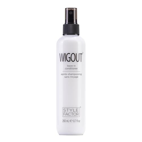 Style Factor WIGOUT Leave-In Conditioner Spray Lightweight Hydrating & Conditioning Mist Controls Frizz Adds Shine & Softness For Dry Damaged Hair No-Rinse Formula for All Hair Types - White 8.8oz