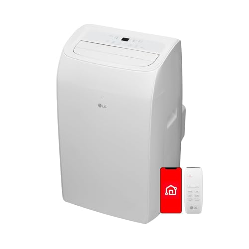LG 10,200 BTU (DOE) / 14,000 BTU (ASHRAE) Smart Portable Air Conditioner, Cools 450 Sq.Ft. (18' x 25' room size),Smartphone & Voice Control works with LG ThinQ, Amazon Alexa and Hey Google, 115V