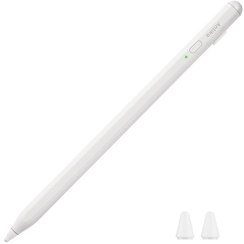 Stylus Pen, Active Stylus Pen Compatible para iOS y Android teléfonos, lápiz óptico Recargable con Pantalla táctil Dual, para Apple/Samsung Tablet, Blanco
