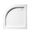 Receveur de douche 80x80x10cm pour salle de bain en acrylique avec système d'évacuation Bac à Douche semi-circulaire WAY2 blanc