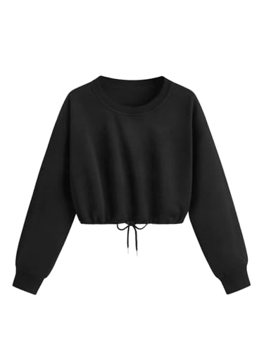 GORGLITTER Damen Crop Pulli Bauchfrei Sweatshirt Langarm Kurz Oberteile...