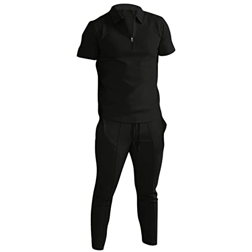 Ensemble t-shirt et short imprimé de style Hong Kong noir en taille L