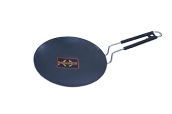 Pure Iron/Loha Roti/Chapati Tawa 9.5 Inches Black with Handle