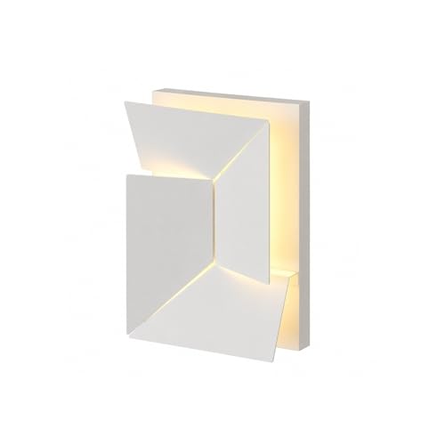 BYWBF Modern Outdoor Wall Sconce, Exterior LED 5W Lamp, White