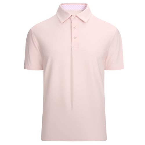 Alex Vando Mens Golf Shirt Moisture Wicking Quick-Dry Short Sleeve Casual Polo Shirts for Men