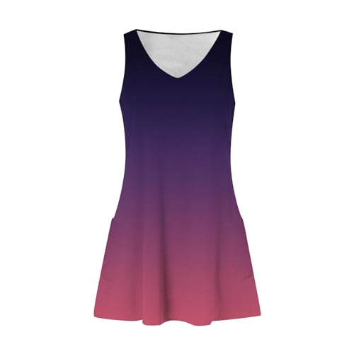 Image of Summer Dresses for Women 2026 Casual V Neck Sleeveless Sundresses Boho Beach Tank Dresses with Pockets