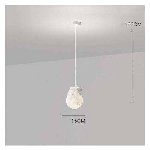 Lámpara colgante de 3 luces de 3000K con tecnología de globo lunar estampado 3D 6