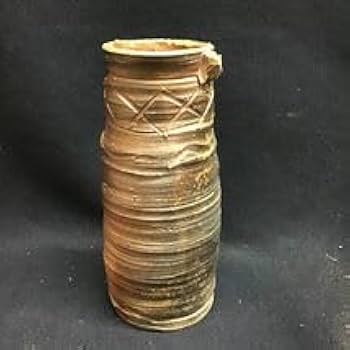 信楽焼 伊賀焼 谷清右衛門造 伊賀花入 耳付花入 花器 茶道具 共箱 共布 伊賀焼【販売】花入