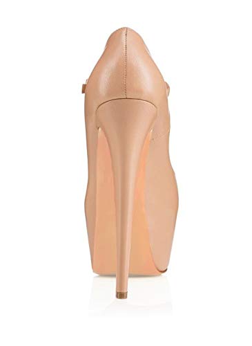 Mettesally Women's Round Toe Platform Pumps Stiletto Heel Mary Jane Pumps Party Dress Shoes4