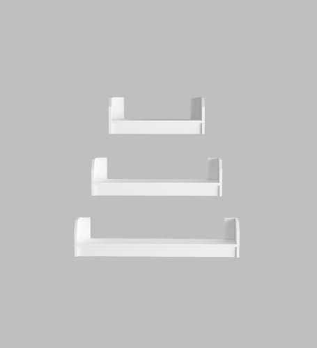 Image of REMI Multipurpose Modular Wall Racks /Shelves /Organiser /Decor Particle Board Wall Shelf (Number of Shelves - 3, White)
