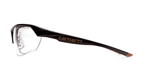 Carhartt Braswell Anti-Fog Safety Glasses Eye Protection, Black Frame, Clear Lens