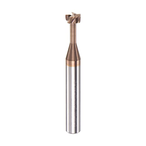 Image of HARFINGTON T Slot End Mill Milling Cutter 6mm Cutting 3mm Depth 6mm Shank Solid Carbide Titanium Coated 4 Flutes for Stainless Steel Alloy