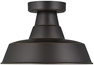 Sea Gull Lighting Barn Light-1 Light Outdoor Flush Mount-Antique Bronze Finish-LED Lamping Type