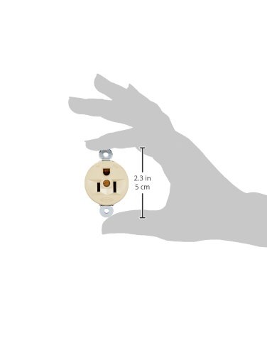 Hubbell HBL5258I Short Strap Receptacle, 15 amp, 125V, Nema 5-15R