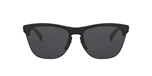 Oakley Men s OO9374 Frogskins Lite Polarized Round Sunglasses, Matte Black Grey, 63 mm
