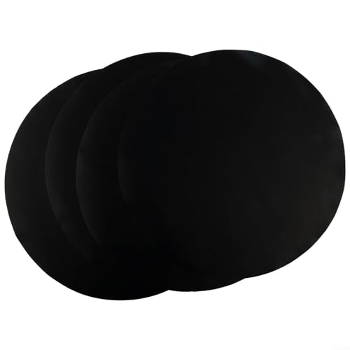 Honseadek Juego de 4 alfombrillas antiadherentes redondas y cuadradas de 40 cm, de fibra de vidrio reutilizables para parrilla de gas u horno, cortadas a medida, fáciles de limpiar, aptas para