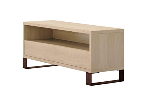 ojemar international Juego 2 Patas METALICAS(Fondo 40CM.) OXIDO,para Mesa T.V. Roble