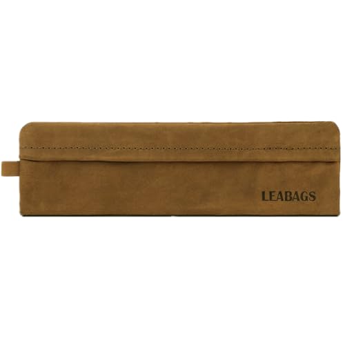 Image of LEABAGS Fort Vaux pencil case made of genuine buffalo leather in vintage look I leather case I small pencil case I 20,5x6cm