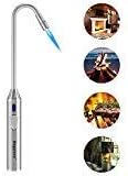 Torch Lighter Butane Gas Lighter Jet Flame Flexible Long Neck Refillable Fire Lighter for Grill Gas Hob Stove Oven Wood Fireplace BBQ Camping Gas Fire Pit Fire Pot Metal Lighter(Butane Not Included)