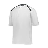 Holloway Men's Standard Clubhouse Short Sleeve Pullover Cage Jacket-Ultimate Athletic Performance Wear for Maximum Mobility, White/Graphite