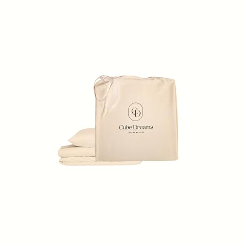 Cube Home, Luxury Fitted Sheet, Deep Pocket, 100% Natural Bamboo, Soft, Breathable, Anti-Bacterial, Anti-Allergy