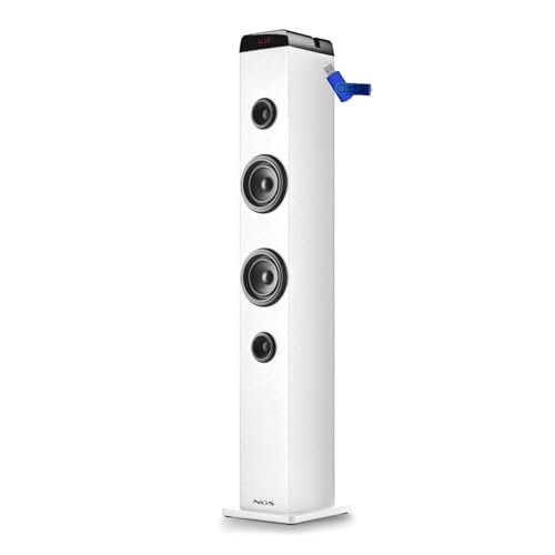 Tour de Son Ngs SKYCHARMPROWHITE, Fonction d'appairage Multiple, Bluetooth, USB, Entrée Optique, Entrée Microphone+Clé USB 32G