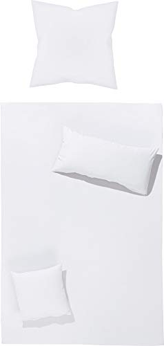 Erwin Müller Bettwäsche-Set Renforcé Würzburg, Uni weiß - Kochfest Größe 80x80 cm / 135x200 cm - strapazierfähig und temperaturausgleichend,...