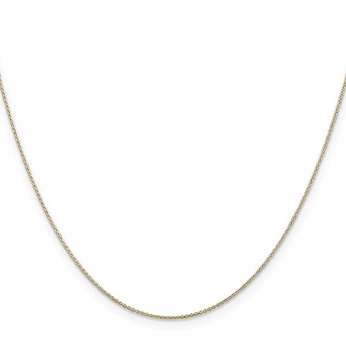 IceCarats 14K Solid Yellow Gold 0.75mm Cable Chain Necklace