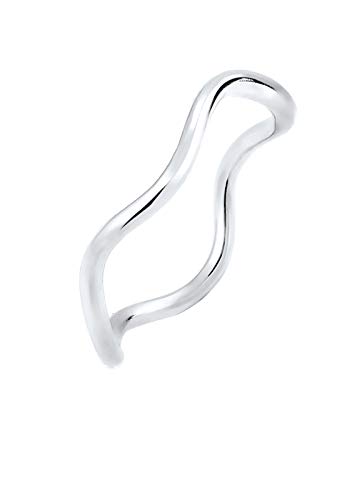 Elli Ring Damen Wellen Minimal Geo Trend in 925 Sterling Silber