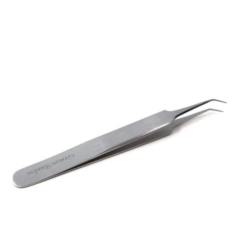 High Precision Surgical Lab Forceps Stainless Steel Fine Point Tweezers For Microscopic Tasks Multipurpose Tool Straight + Angled Tips Medical & Home Use (Tip Style #5A)