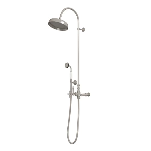 Image of Abbey 10 x 28 1 /2 Shower Faucet Set with Handshower, Brushed Nickel