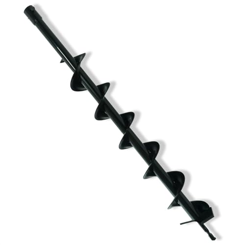 NEMAXX® B80 Tête Tarière Ø80mm 800mm Acier Mèche Hélicoïdale Rechange pour Tarière Sol Poteaux Clôtures, Fixation Boulon Transversal incl. Boulon+Goupille, Compatible EB52, Pas Perceuses Électriques