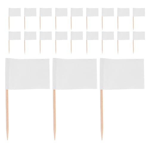 BESTYASH 400 Piques à Cupcakes Blancs Vierges en Bois – Drapeaux Décoratifs pour Buffets Étiquettes Alimentaires pour Amuse-Bouches et Plateaux de Charcuterie – Accessoires pour Fêtes et