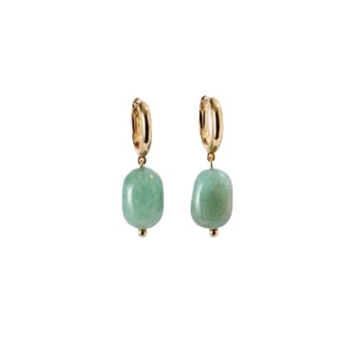 Pendientes Nura de Vidal & Vidal acabados en oro de 18k con piedras naturales verdes