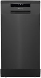 Hisense HS523E15BUK Slimline 10 Places Free Standing Dishwasher Black with 30 Minutes Quick Wash [Energy Class E]