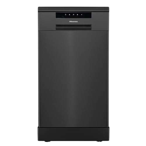 Hisense HS523E15BUK Slimline 10 Places Free Standing Dishwasher Black with 30 Minutes Quick Wash [Energy Class E]