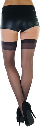 Image of ToBeInStyle Women's Sheer Banded Thigh High Socking w /Opaque Band