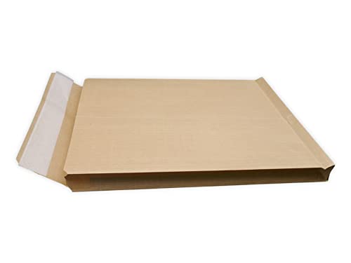 Lot de 5 grandes Pochettes à Soufflet Kraft Armé solide 135 Gr B4-24 : 260 X 330 x 30 mm pour A4, renforcées, résistantes et adaptées aux envois d’objets lourds à angles vifs réf UGPOKAS5