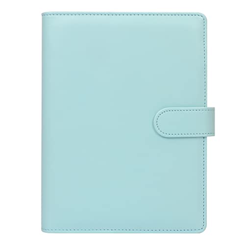 Skycase A5 Binder,6 Löcher Loseblatt Binder,A5 PU Leder Budget Binder,Loseblatt Notizbuch,Ringbuchordner Ringbinder Planer A5 Ordner Portfolio,Ringbuch DIN A5,Notebook Cover für A5 Füllpapier,Blau