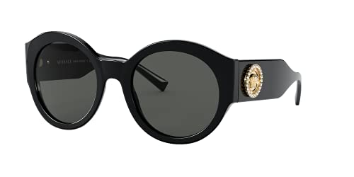 Versace Woman Sunglasses Black Frame, Dark Grey Lenses, 54MM